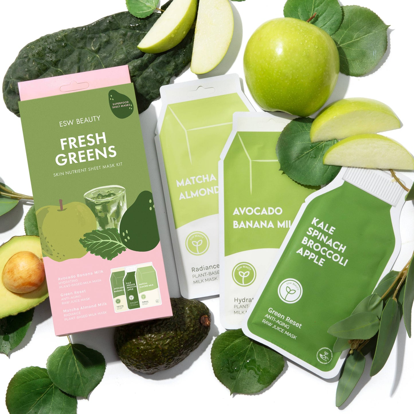 Fresh Greens Superfood Sheet Mask Set - Face MasksESW BeautyE0391Misiyo Candle Co