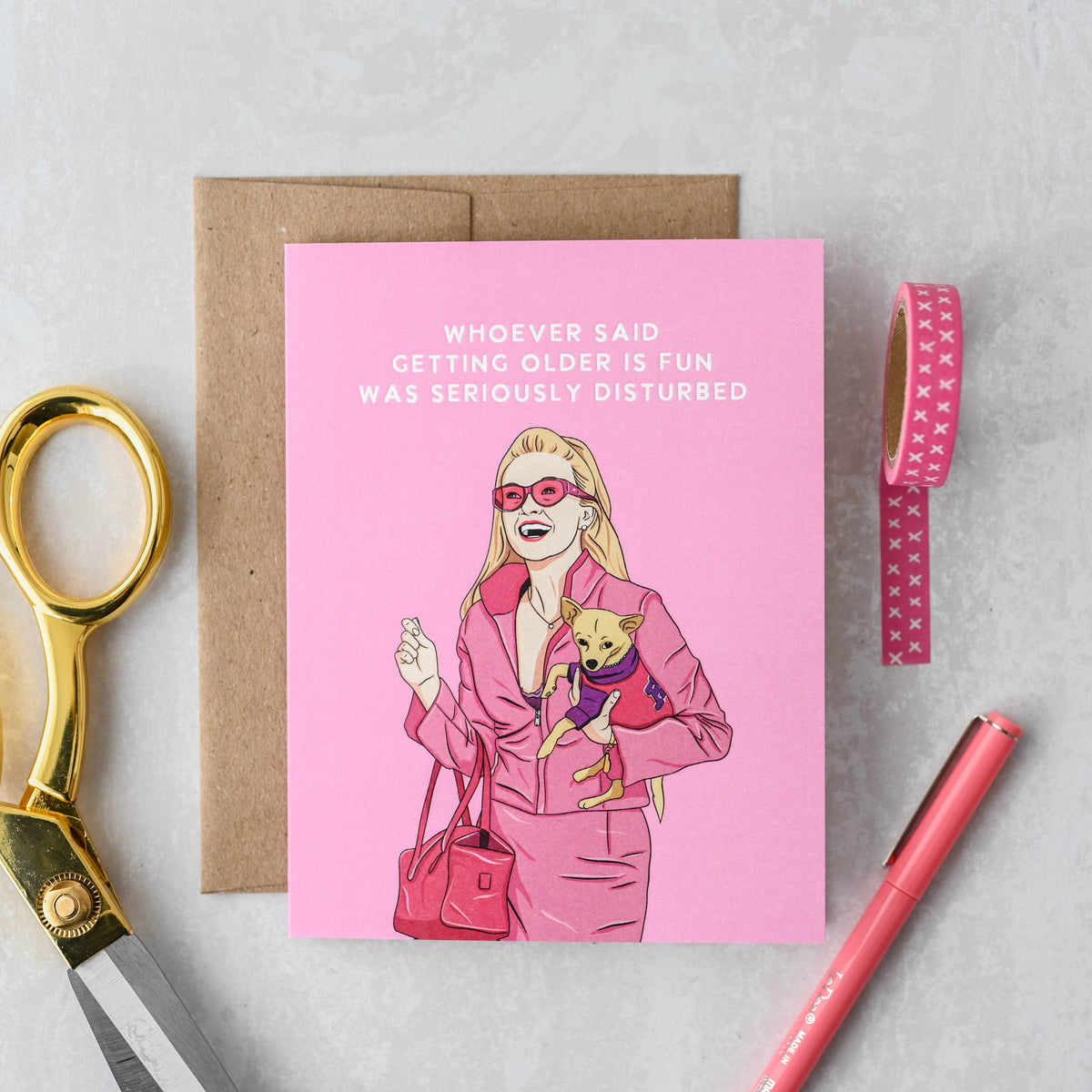 Getting Older Is Fun | Pop Culture Pink Birthday Card - Greeting & Note CardsSimple WhimsyGC-033Misiyo Candle Co