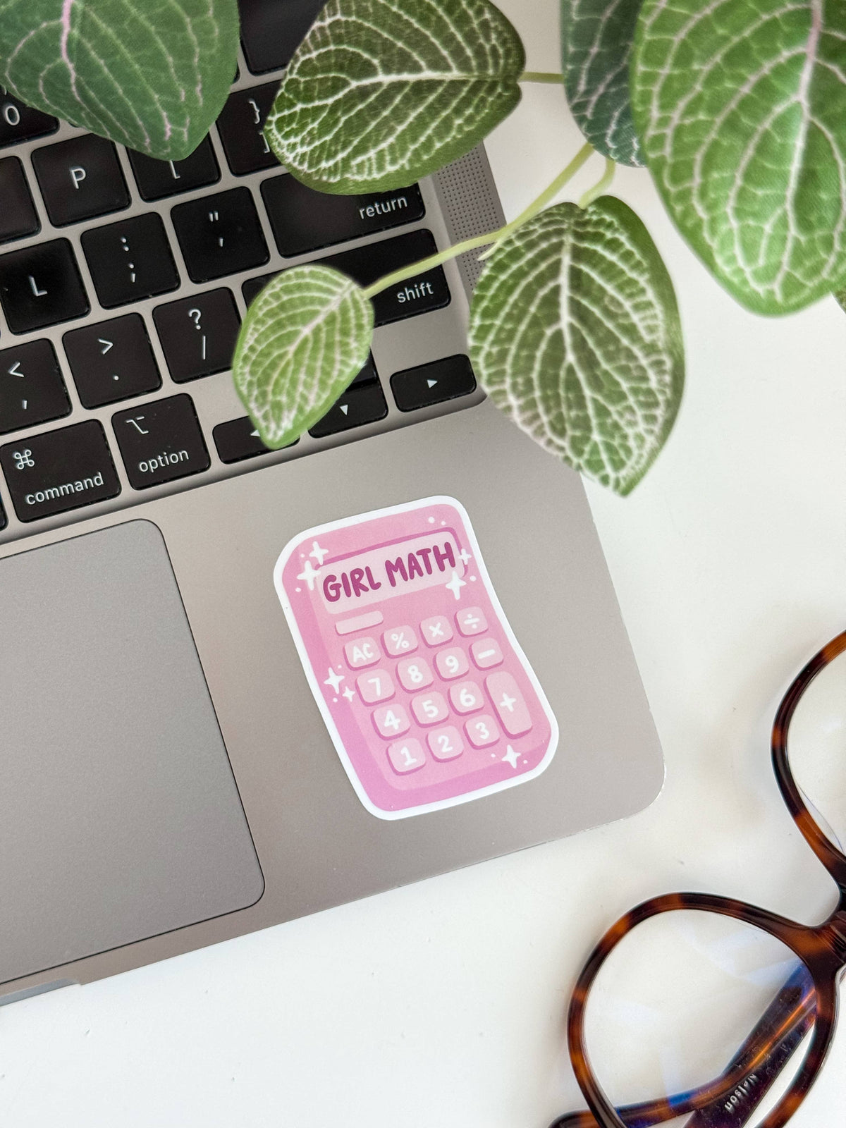 Girl math calculator vinyl sticker. funny gift for anyone who justifies every purchase. Made in Canada.