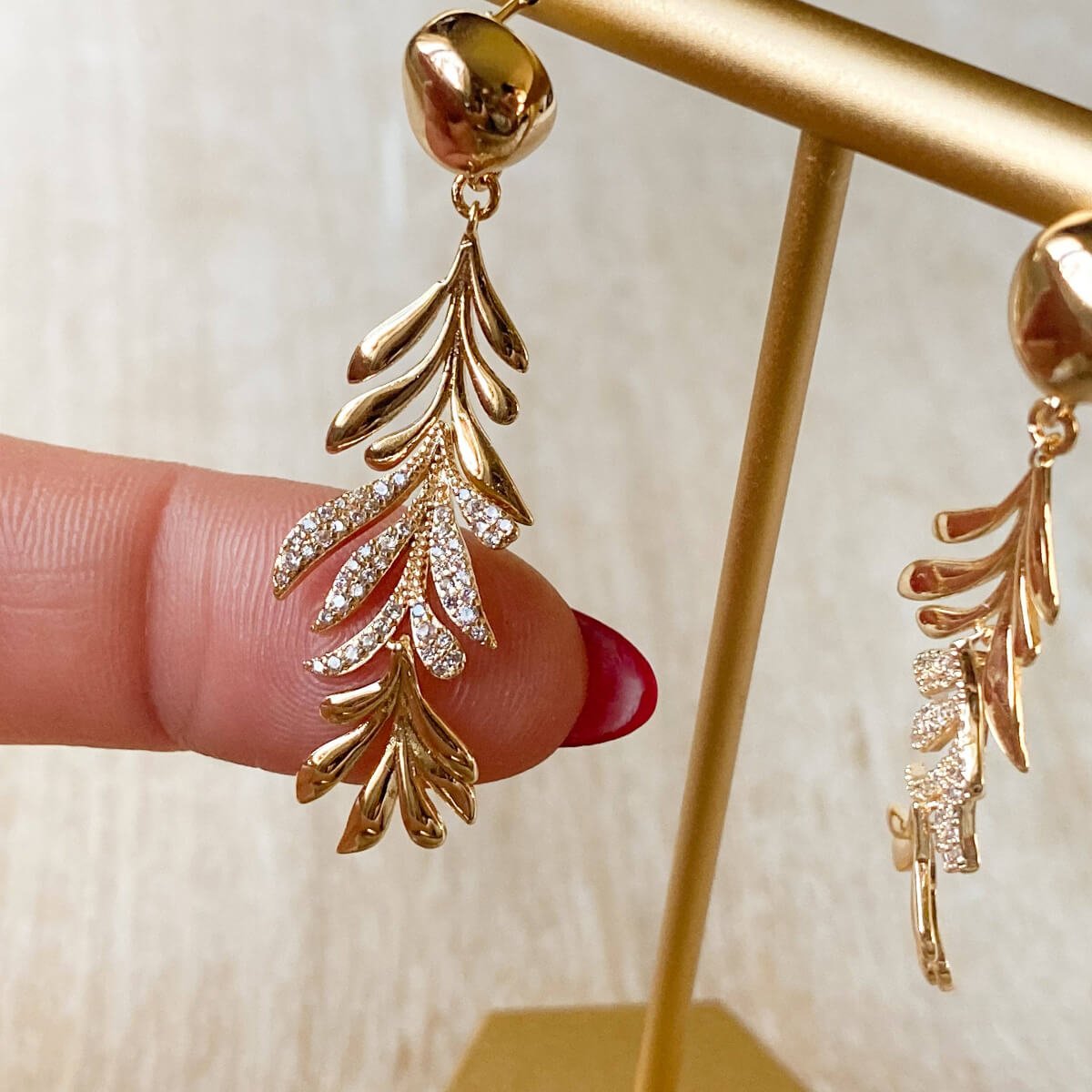 Golden Fern Dangle Earrings | gold-plated - EarringsAgaveh girlGOL-FER-35Misiyo Candle Co