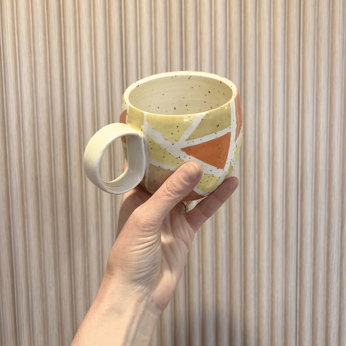 Golden Sand Prism Mug | handcrafted ceramics - PotteryLA PurkisMisiyo Candle Co
