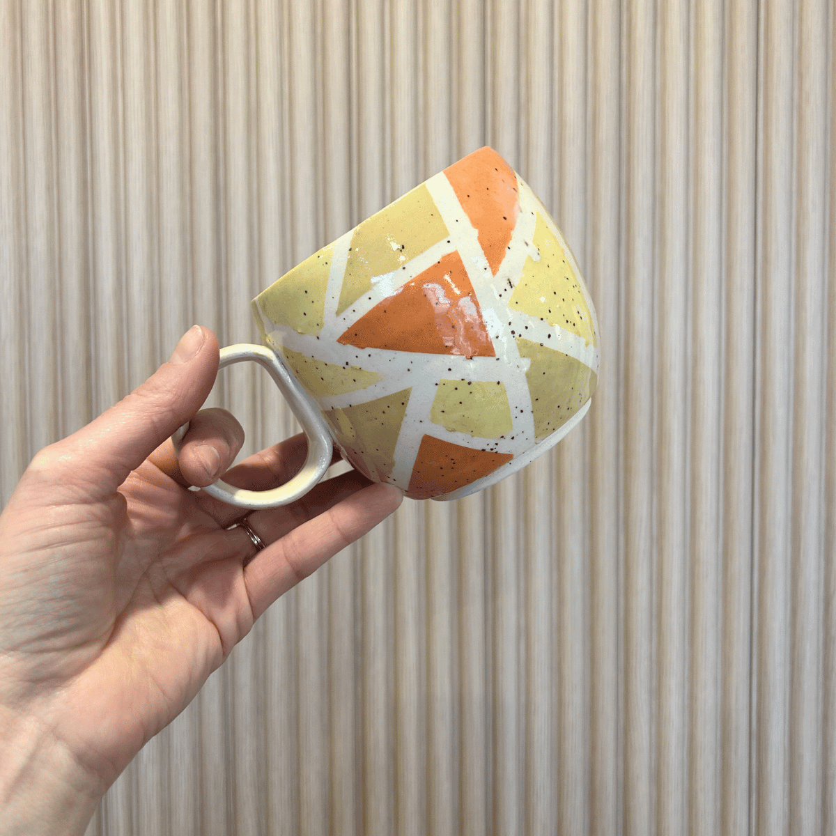 Golden Sand Prism Mug | handcrafted ceramics - PotteryLA PurkisMisiyo Candle Co