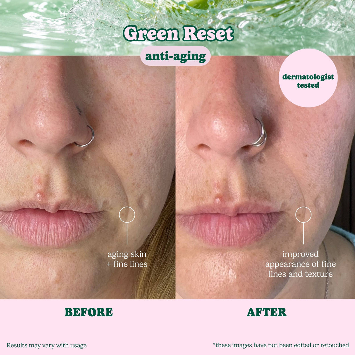Green Reset Anti Aging Raw Juice Sheet Mask: With Peg Hole - Face MasksESW BeautyE0042Misiyo Candle Co