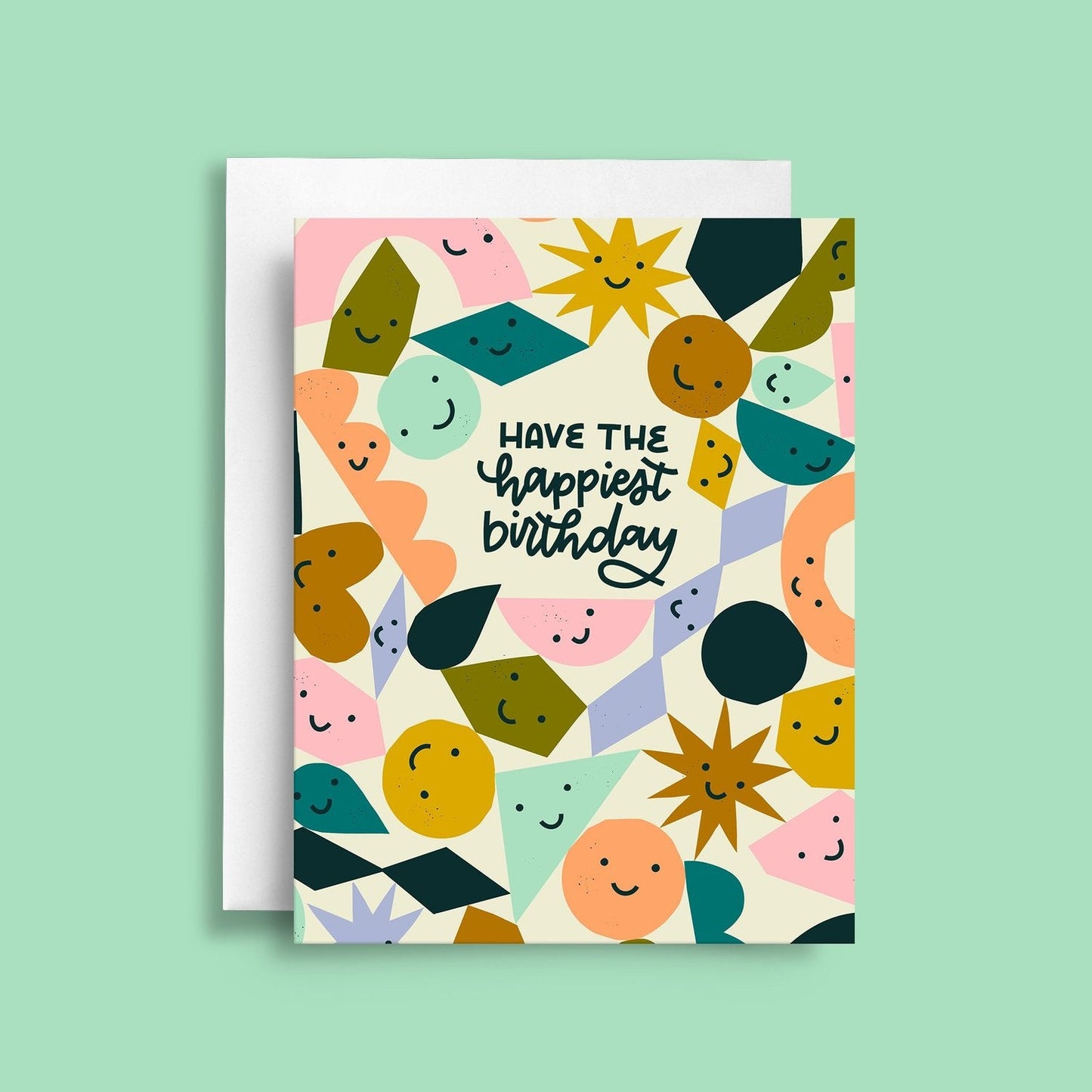 Happiest Geometric Shapes | Birthday Greeting Card - Greeting & Note CardsNatasia MakesBDAY011Misiyo Candle Co