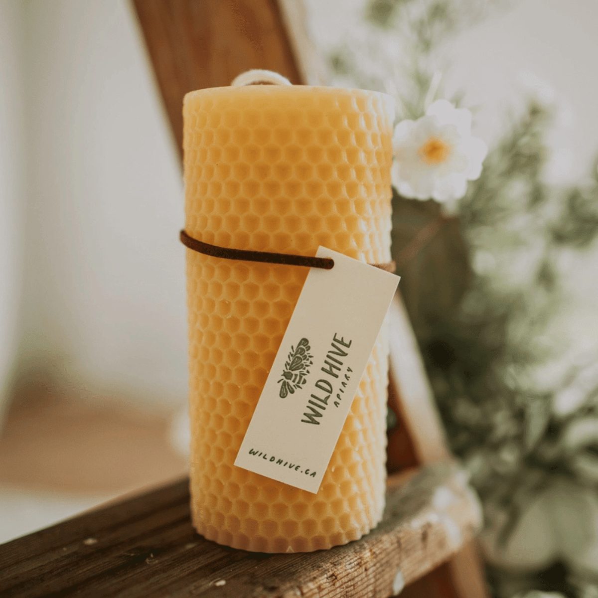 Honeycomb Beeswax Pillar Candle - Pillar CandlesWild Hive ApiaryMisiyo Candle Co