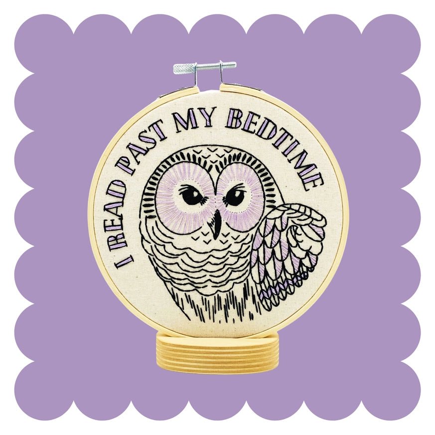 I Read Past My Bedtime Embroidery Kit - Embroidery KitsHook Line & Tinker CanadaIreadv2Misiyo Candle Co