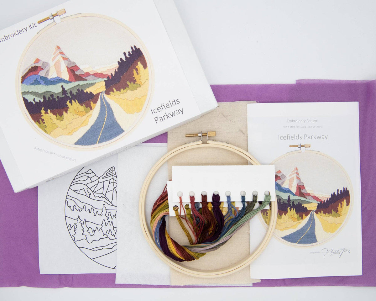 Icefields Parkway Embroidery Kit - Embroidery KitsAngiels ArtMisiyo Candle Co
