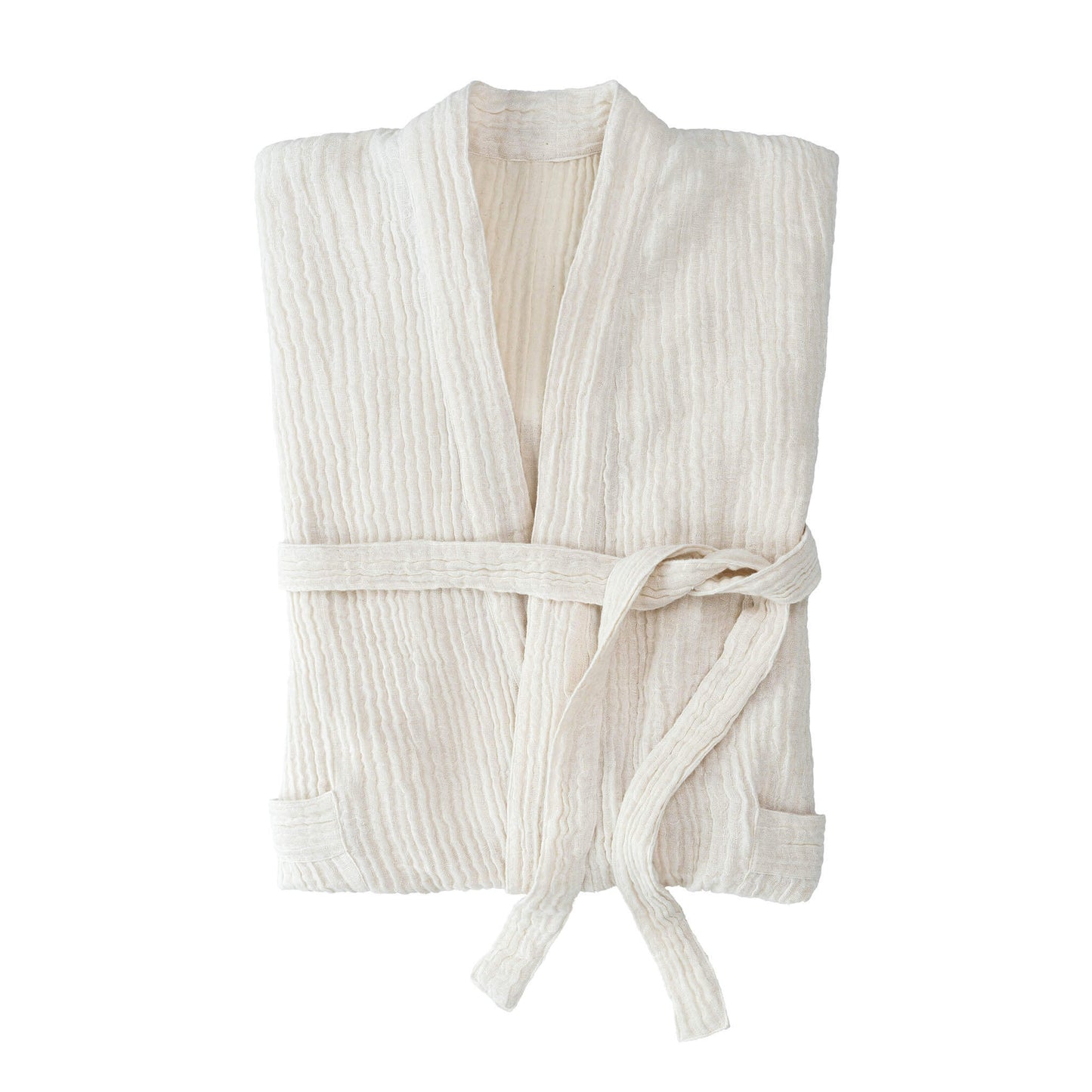 Ivory Linen & Cotton Crinkle Robe - RobesIndabaMisiyo Candle Co