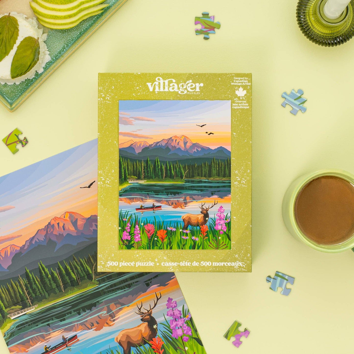 Jasper Flowers | 500-Piece Puzzle | Designed in Canada - PuzzlesVillager PuzzlesVPJASP01Misiyo Candle Co