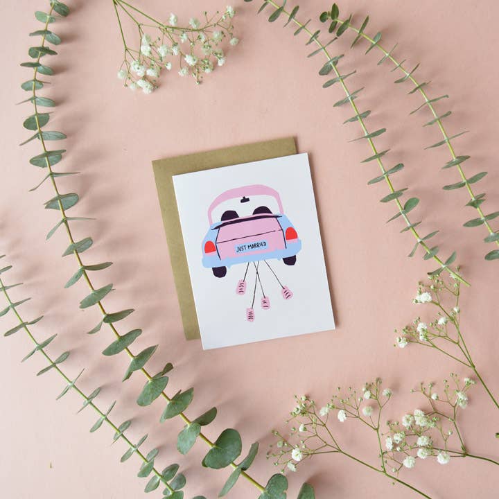 Just Married | Wedding Greeting Card - Greeting & Note CardsBadger & BurkeBB-0401Misiyo Candle Co