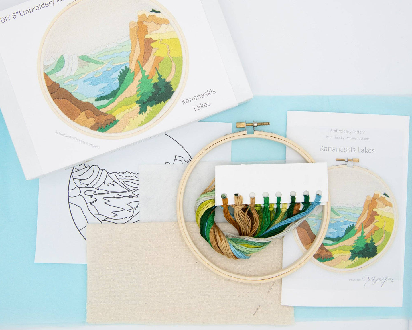 Kananaskis Lakes Embroidery Kit - Embroidery KitsAngiels ArtMisiyo Candle Co