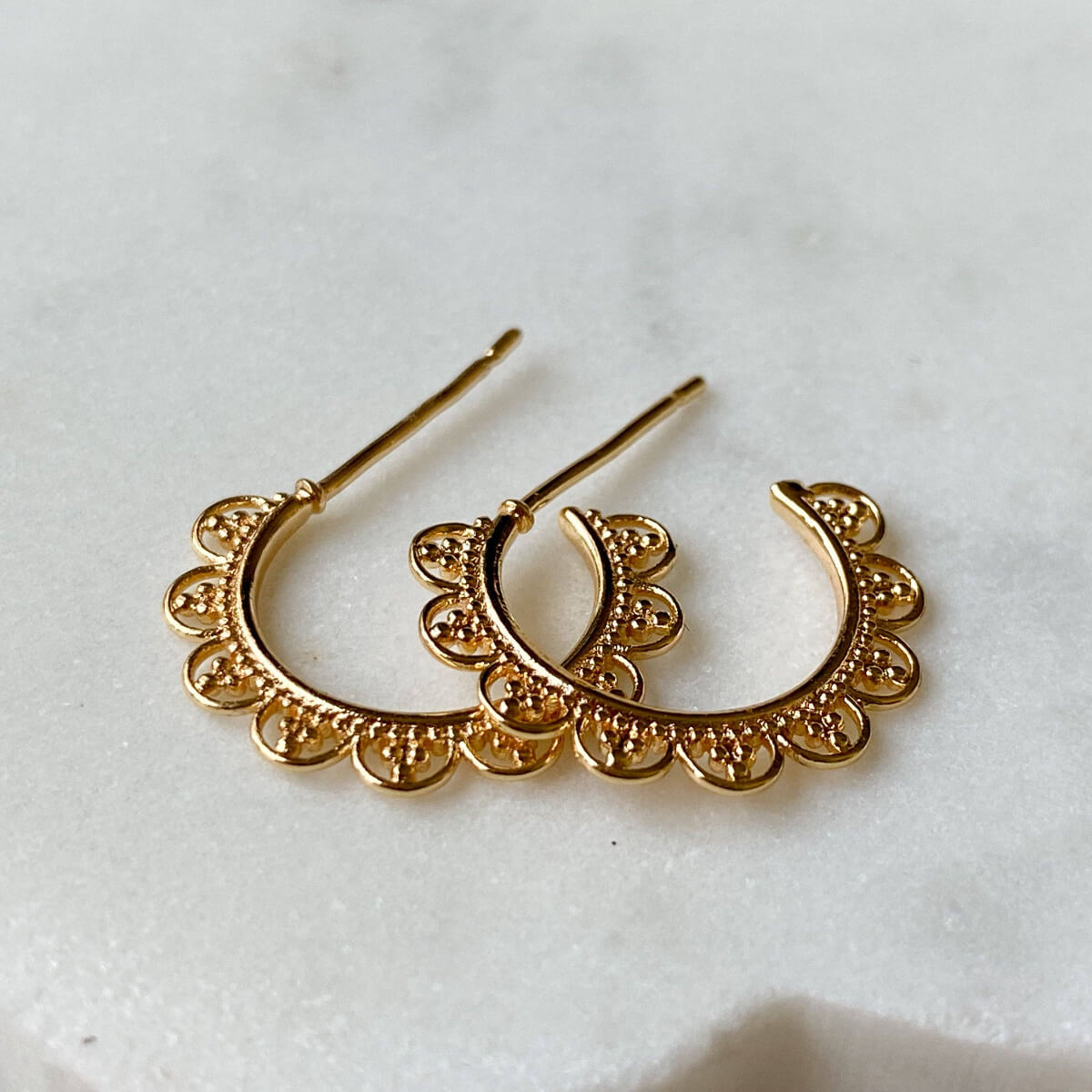 Lace Hoop Earrings | gold-plated - EarringsAgaveh girlLAC-HOO-25Misiyo Candle Co