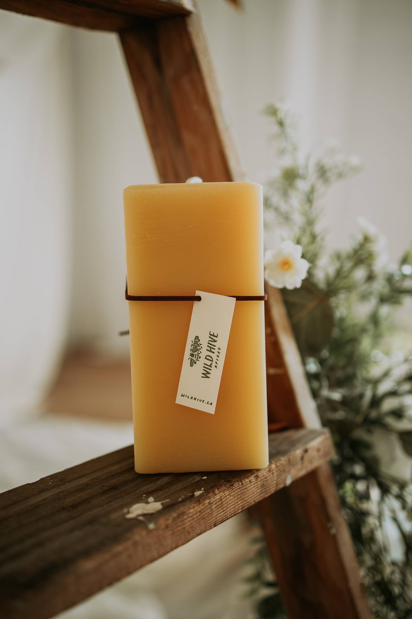 Large Square Beeswax Pillar Candle - Pillar CandlesWild Hive ApiaryPL-LRG-SQUAREMisiyo Candle Co
