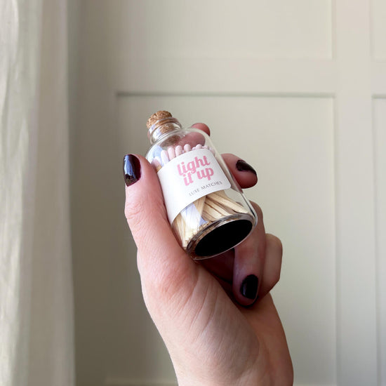Light It Up | Luxe Wooden Matches in Apothecary Glass Bottle