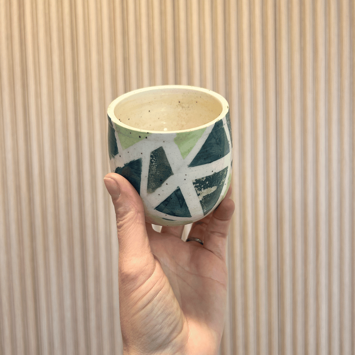Lime + Teal Prism Tumbler | handcrafted ceramics - PotteryLA PurkisMisiyo Candle Co
