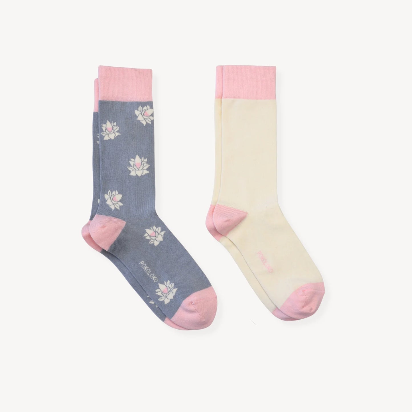 Lotus & Solid Pima Cotton Socks | Pack of 2