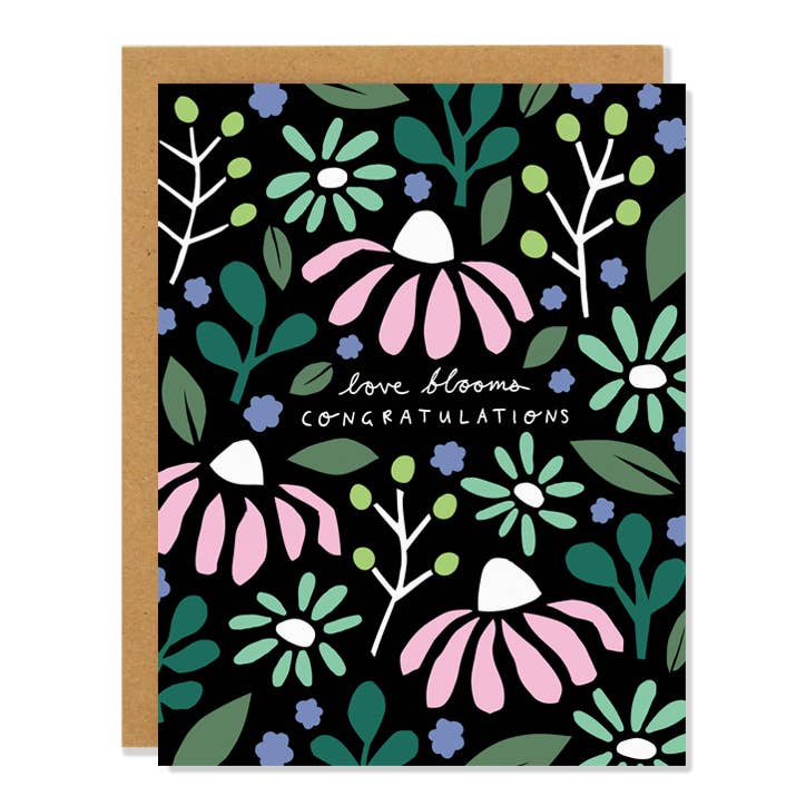 Love Blooms | Wedding Greeting Card - Greeting & Note CardsBadger & BurkeBB-0439Misiyo Candle Co