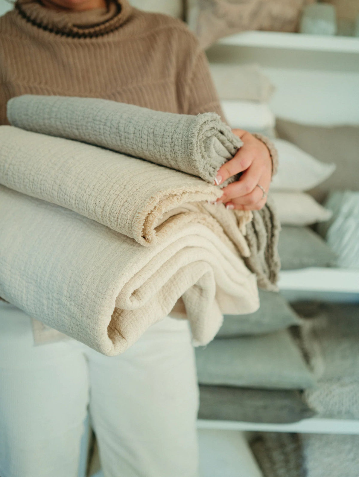 Malabar Throw Blanket - Stone - Blankets & ThrowsIndabaMisiyo Candle Co