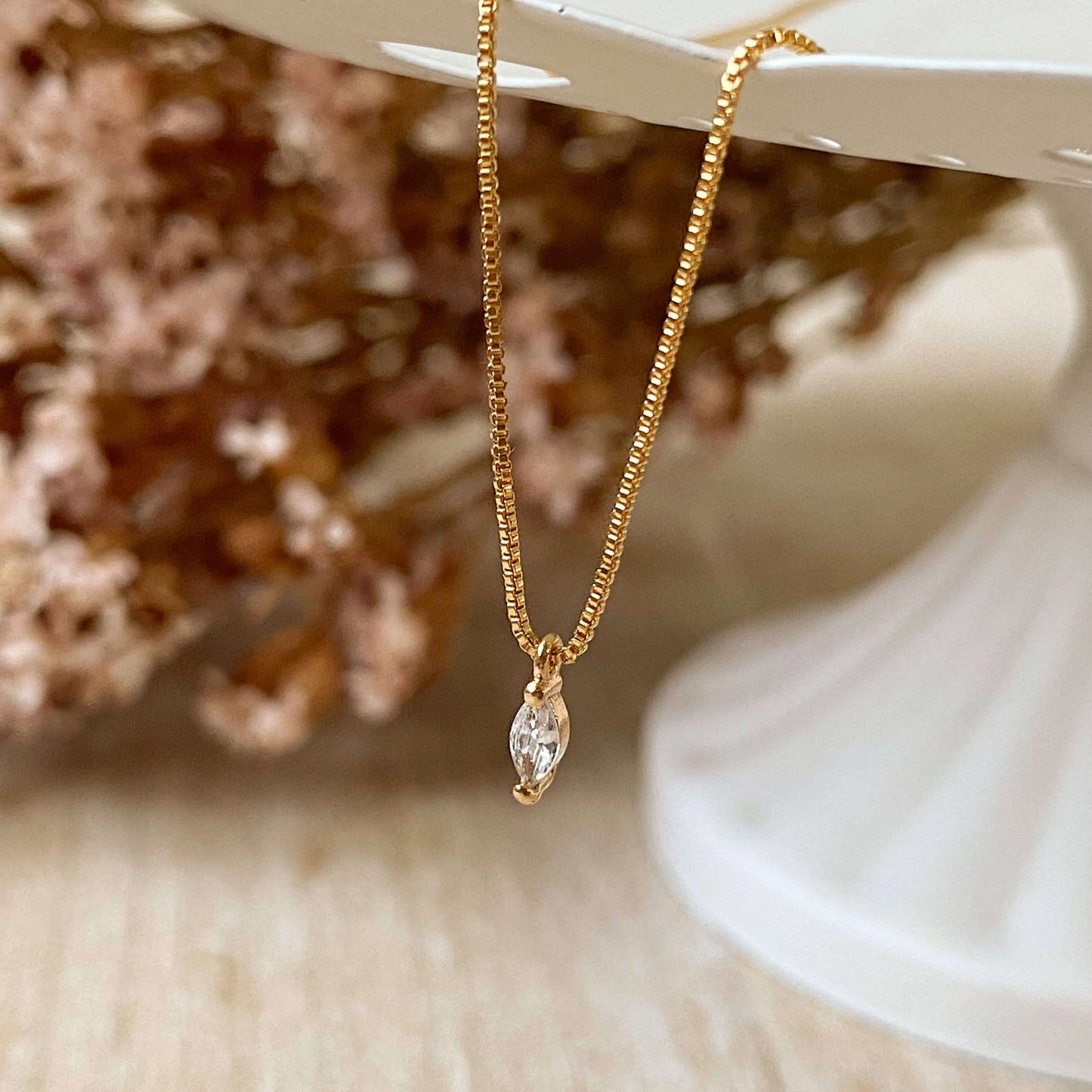 Marquise Gold Necklace - NecklacesAgaveh girlMAR-NEC-35Misiyo Candle Co