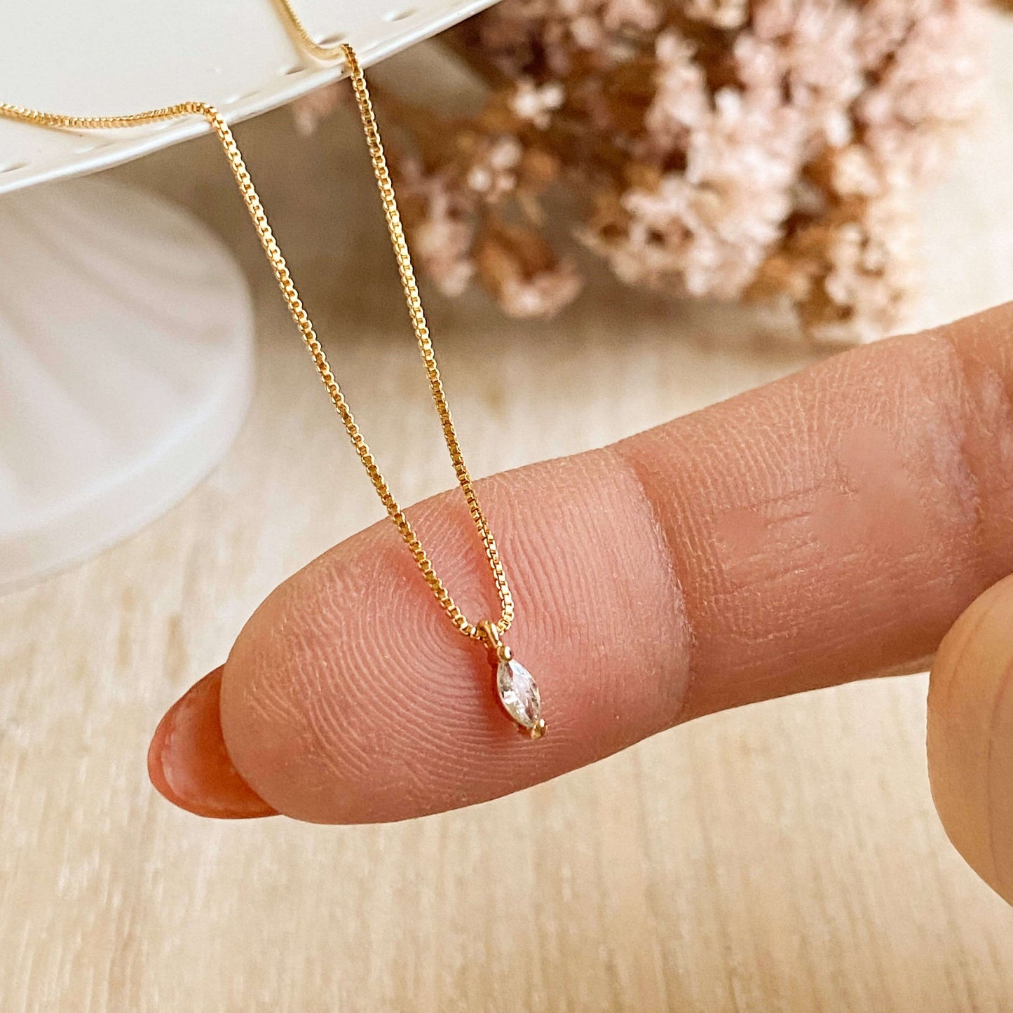 Marquise Gold Necklace - NecklacesAgaveh girlMAR-NEC-35Misiyo Candle Co