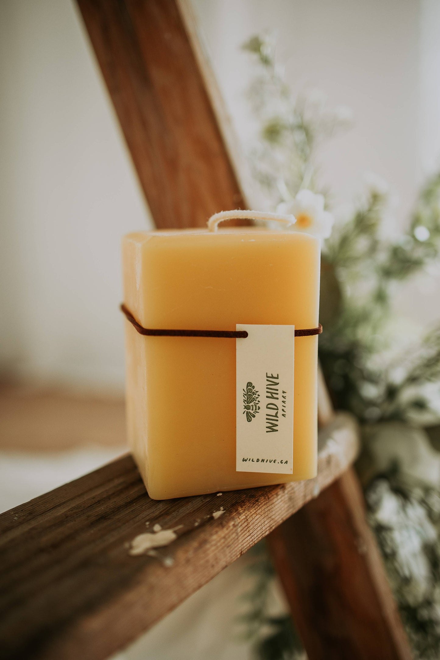 Medium Square Beeswax Pillar Candle - Pillar CandlesWild Hive ApiaryPL-MED-SQUAREMisiyo Candle Co