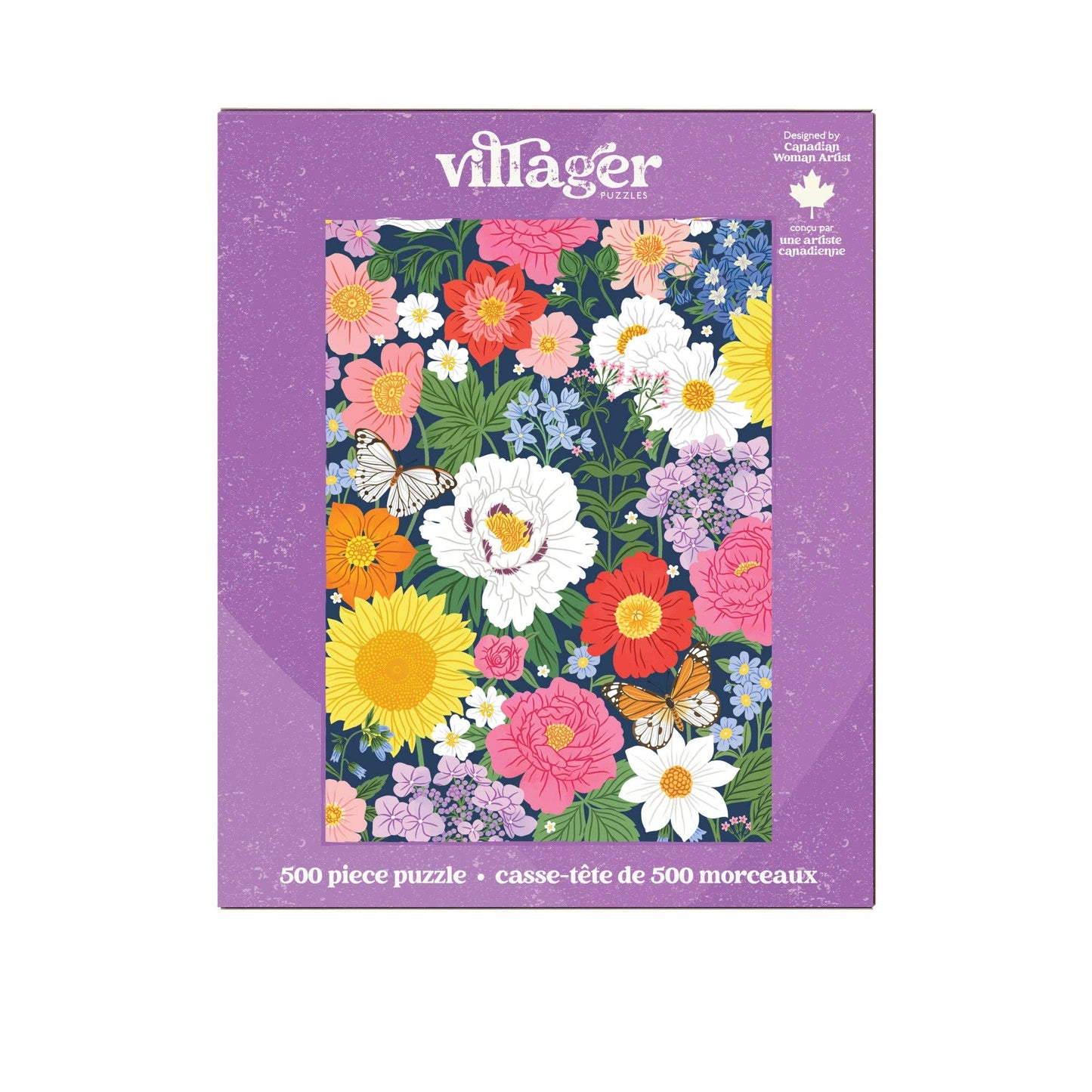 Midnight Blooms | 500-Piece Puzzle | Designed in Canada - PuzzlesVillager PuzzlesVPMIDB01Misiyo Candle Co