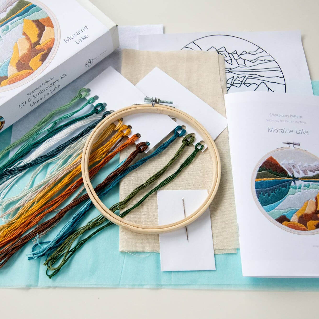 Moraine Lake Summer Embroidery Kit - Embroidery KitsAngiels ArtMisiyo Candle Co