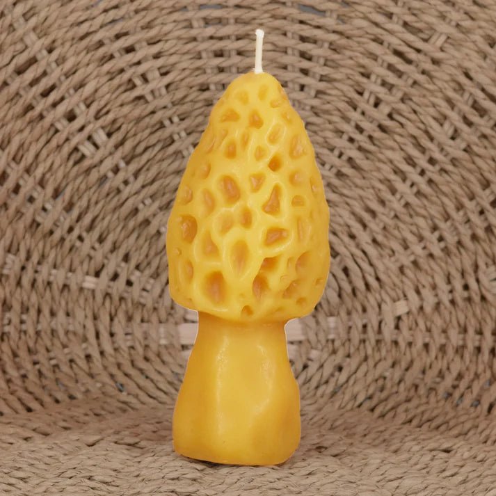 Morel Mushroom Beeswax Candle - Pillar CandlesHoney CandlesMisiyo Candle Co