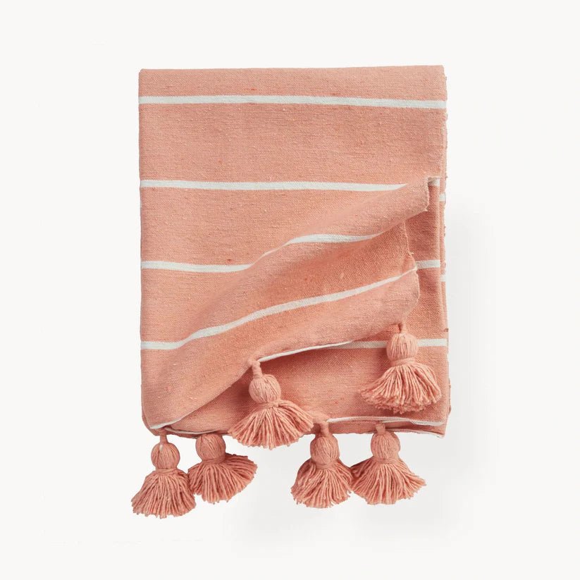 Moroccan Pom Pom Throw Blanket - Blankets & ThrowsPokolokoMP-T13Misiyo Candle Co