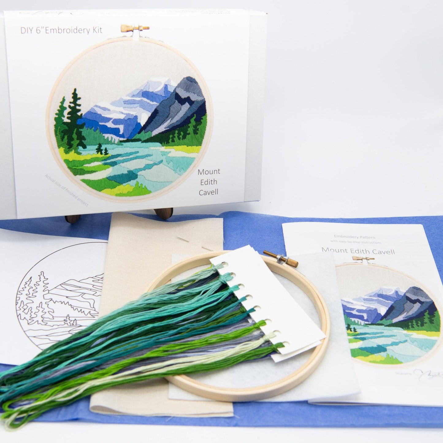 Mount Edith Cavell Embroidery Kit - Embroidery KitsAngiels ArtMisiyo Candle Co