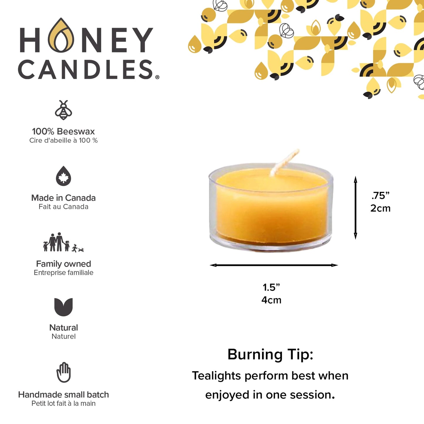Natural Beeswax Tealight Candle - Tealight CandlesHoney CandlesC0017PPMisiyo Candle Co