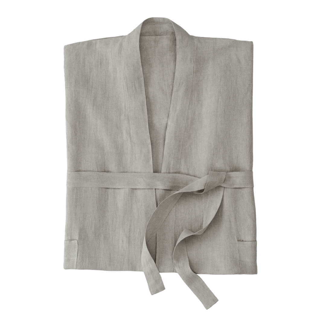 Natural Linen Robe - RobesIndabaMisiyo Candle Co