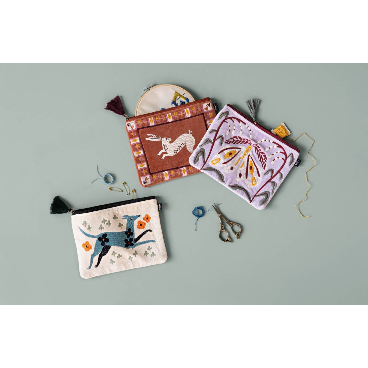 Nocturna Embroidered Flat Pouch - Cosmetic BagDanicaDTV3749DMisiyo Candle Co