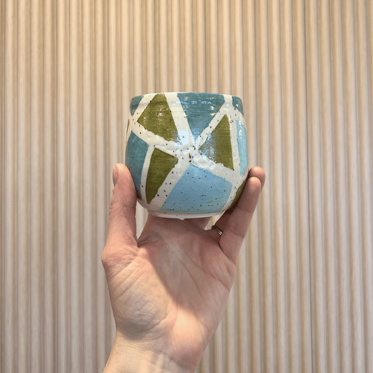 Olive + Sky Prism Tumbler | handcrafted ceramics - PotteryLA PurkisMisiyo Candle Co