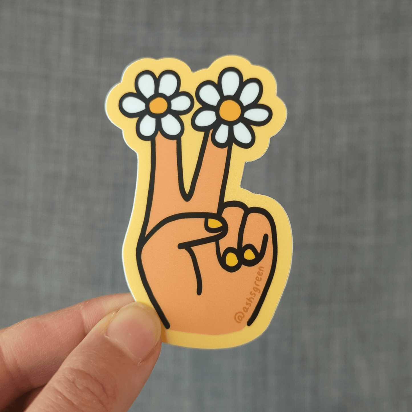 Peace + Flowers Vinyl Sticker - StickersAshleigh Green StudiosMisiyo Candle Co