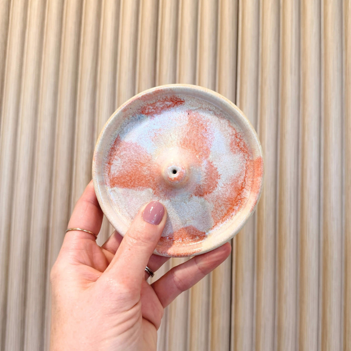 Peach-Pink Incense Holder | handcrafted ceramics - Incense HoldersPebble CeramicsPC-INC-PPMisiyo Candle Co