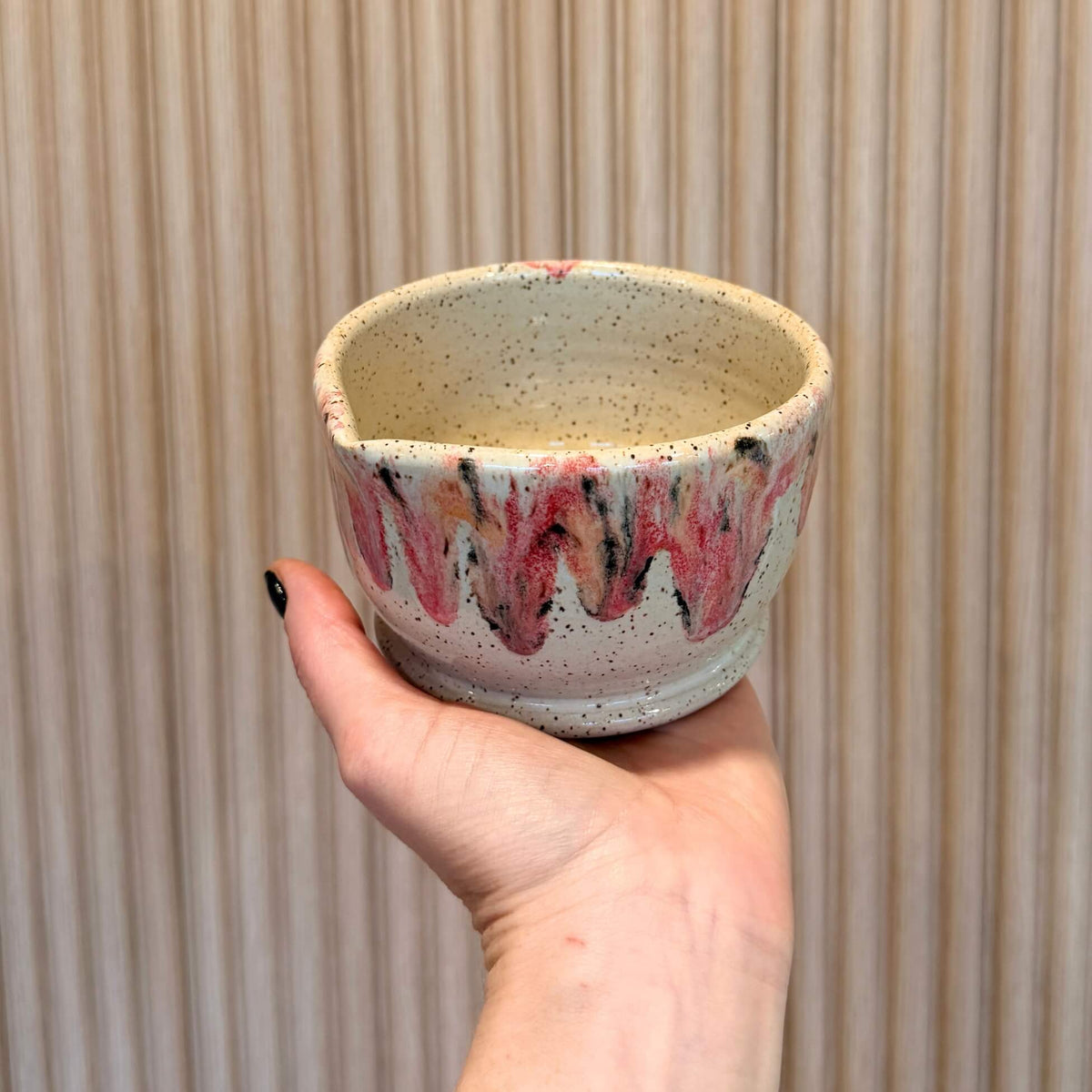 Pink + Orange Speckles Matcha Bowl | handcrafted ceramics - PotteryCeramics By StephCBS-0039Misiyo Candle Co