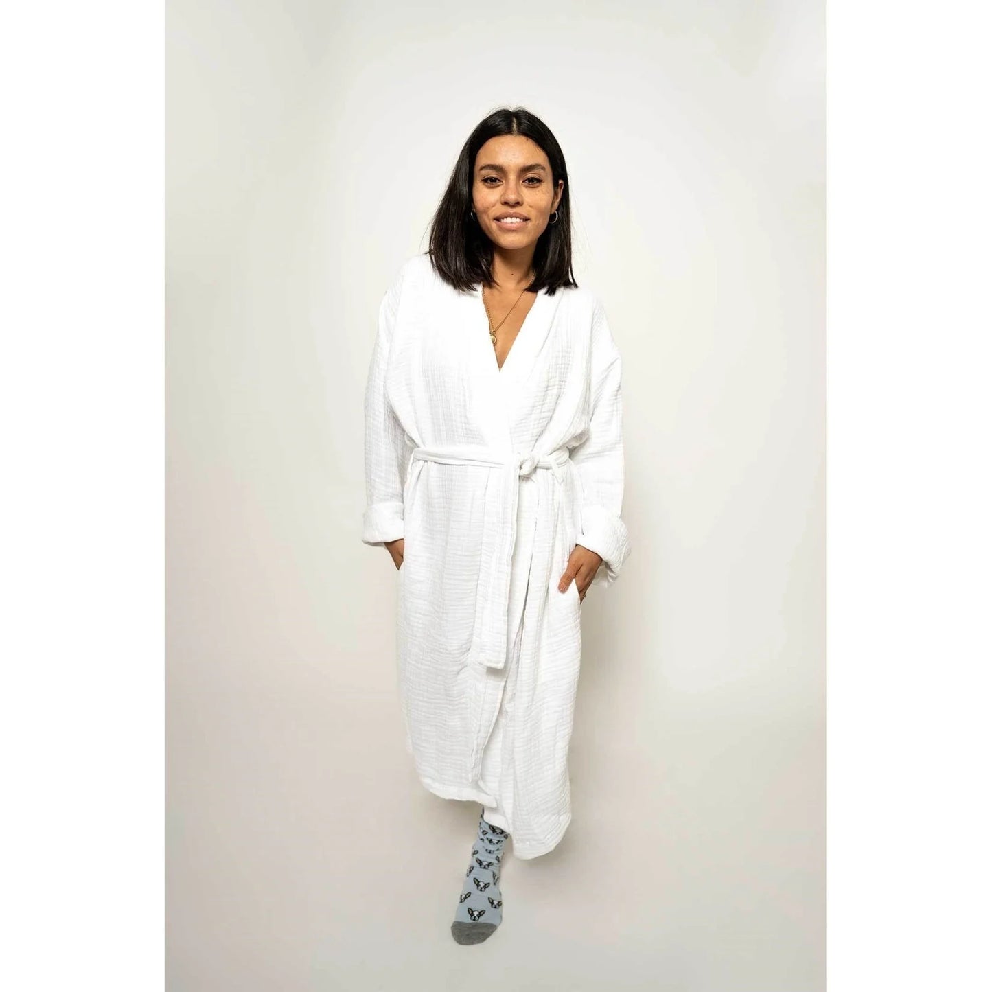 Crinkle Robe | Turkish Cotton & Fair Trade - Grey