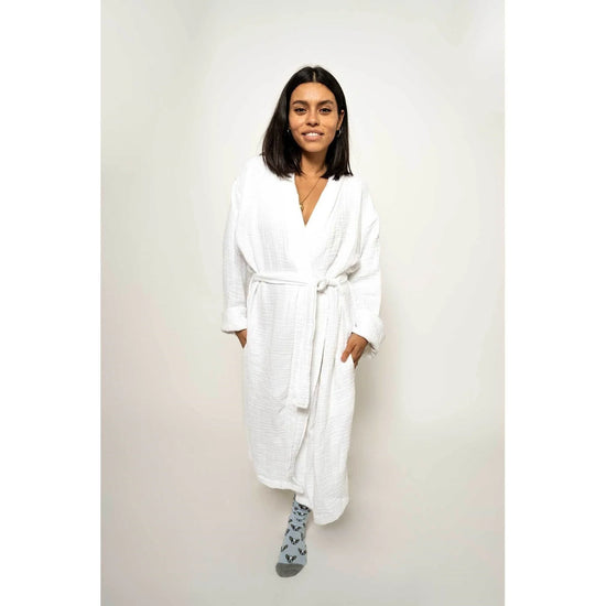 Crinkle Robe | Turkish Cotton & Fair Trade - Grey