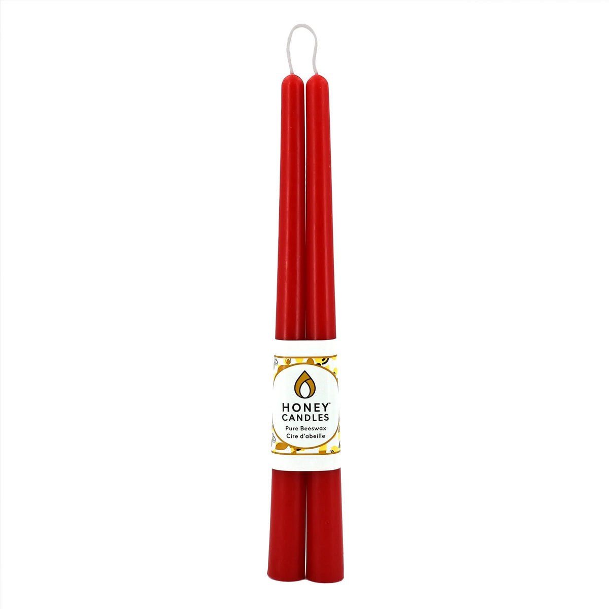 Red Beeswax Taper Candle Pair - Taper CandlesHoney CandlesMisiyo Candle Co
