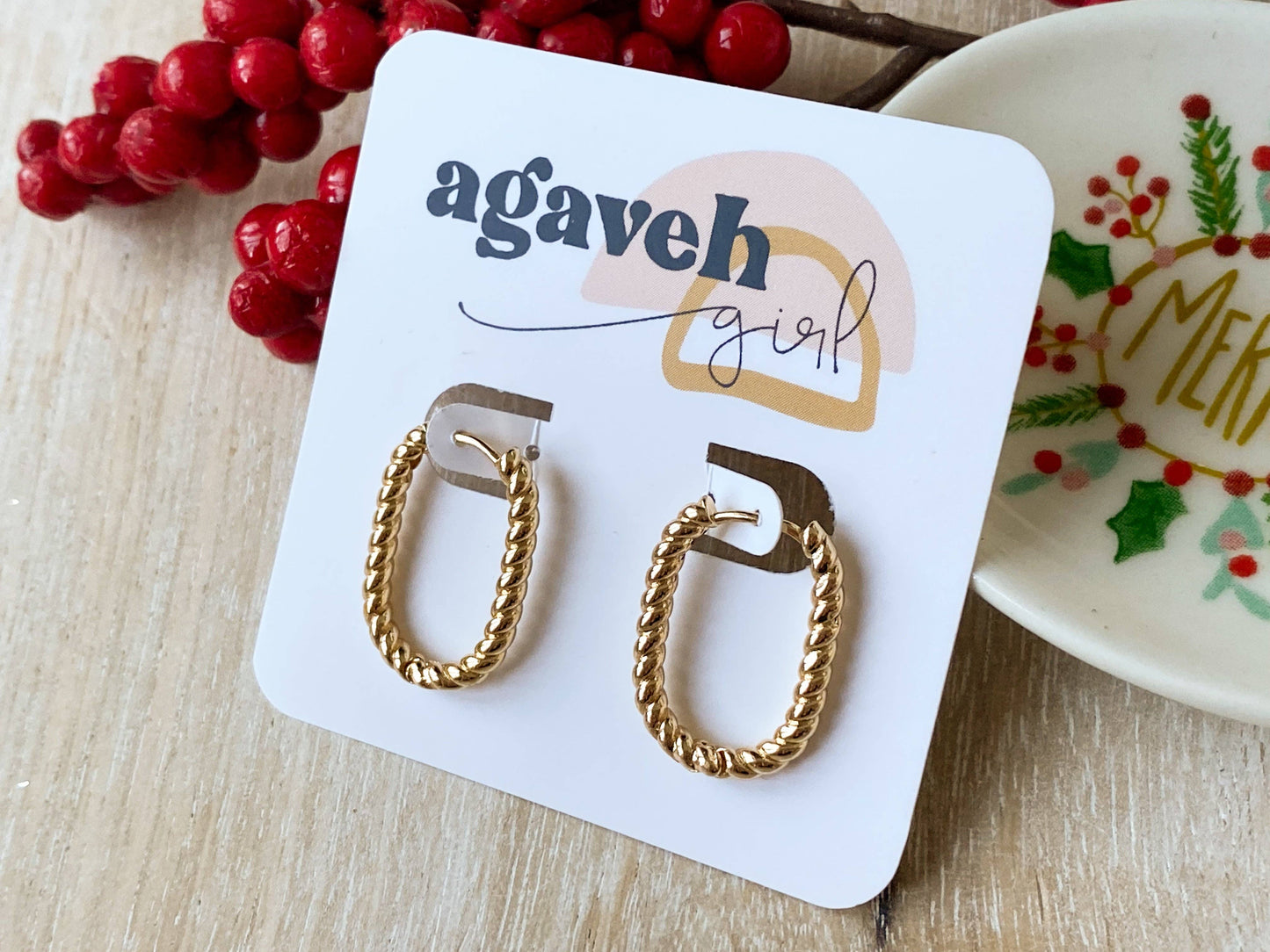 Roped Grande Hoop Earrings - Gold - EarringsAgaveh girlROP-GRA-25Misiyo Candle Co
