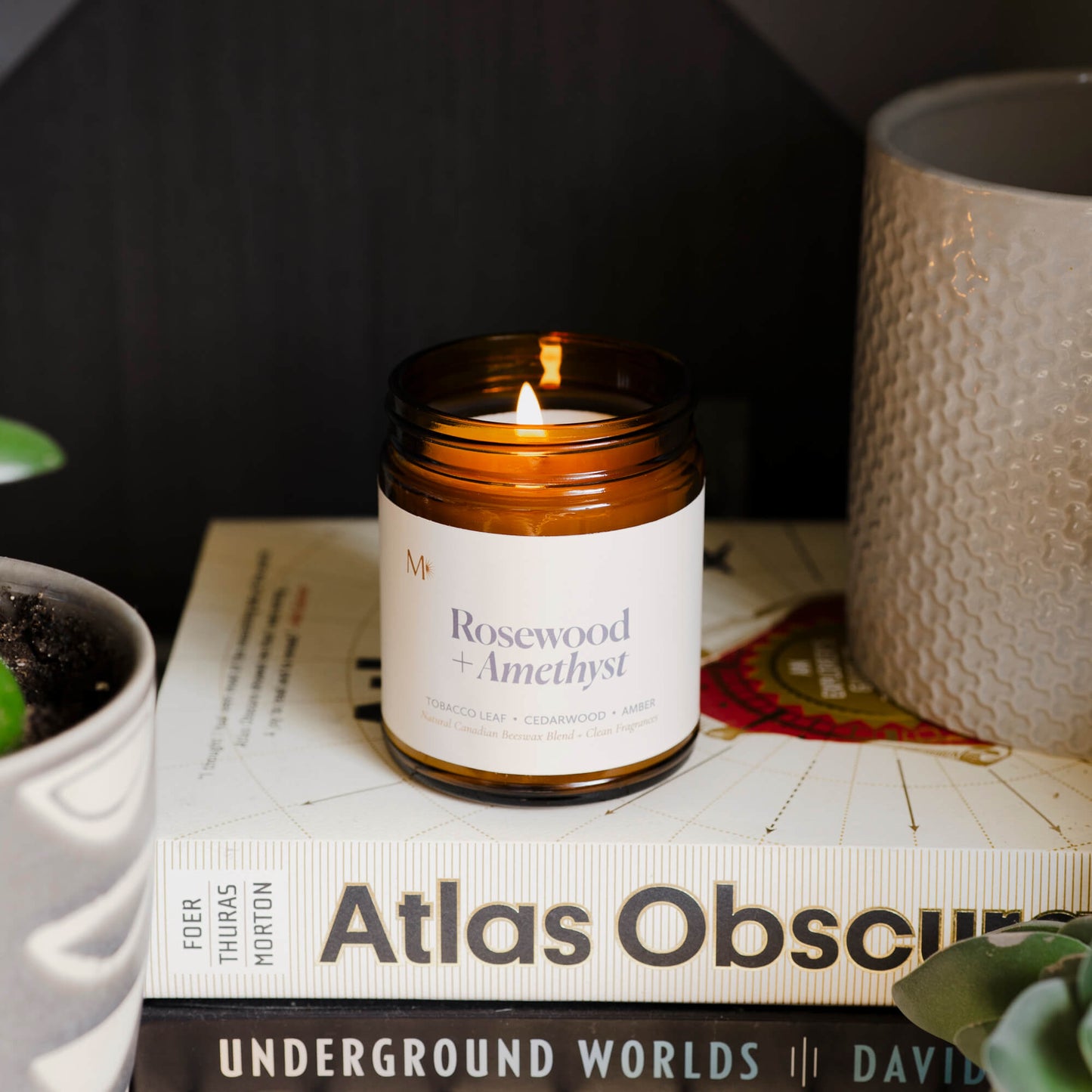 Rosewood + Amethyst Candle - CandlesMisiyo Candle CoCDL-RWA9Misiyo Candle Co