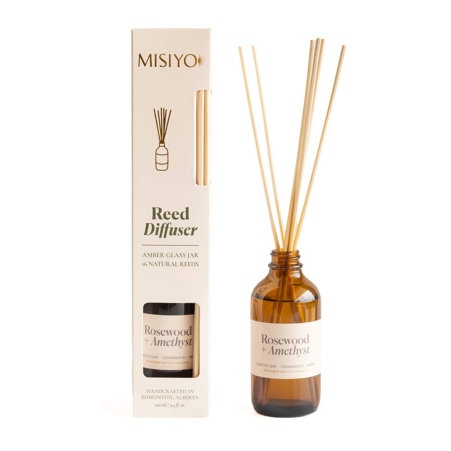 Rosewood + Amethyst Reed Diffuser - Reed DiffusersMisiyo Candle CoRDF-RWAMisiyo Candle Co