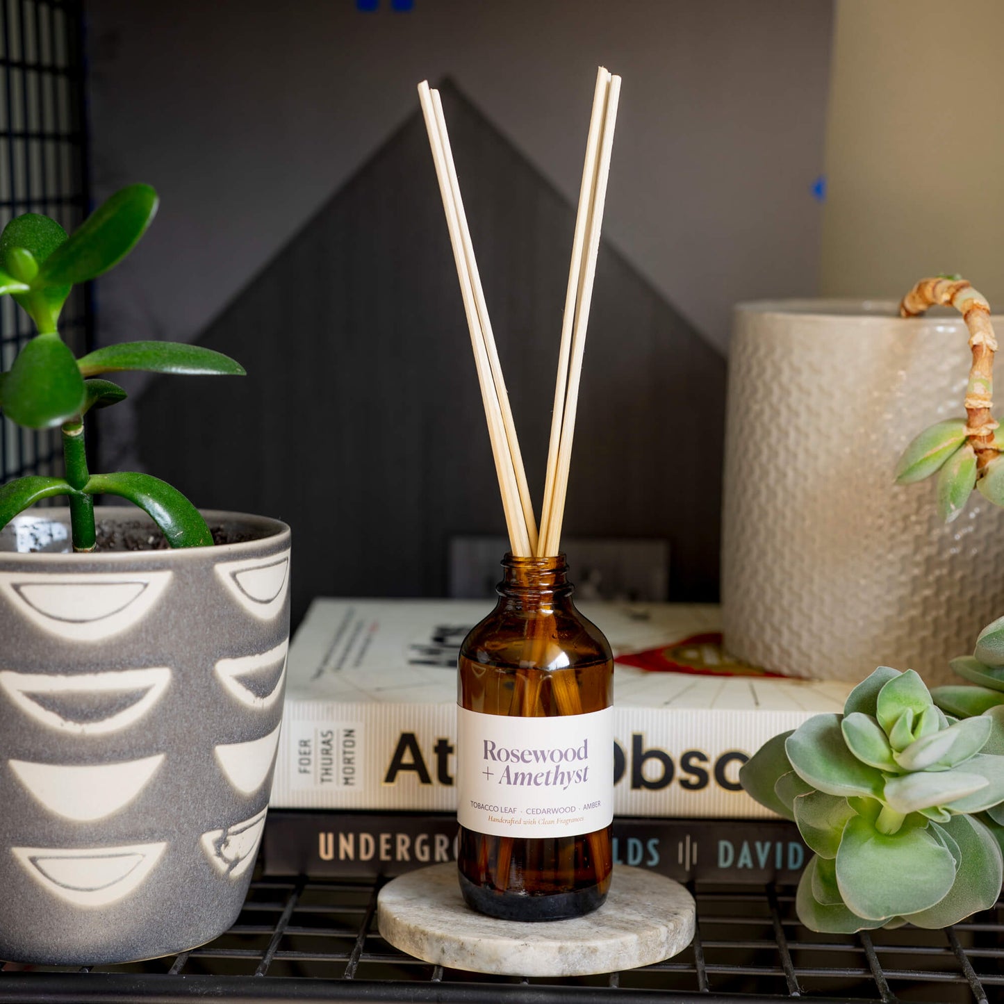 Rosewood + Amethyst Reed Diffuser - Reed DiffusersMisiyo Candle CoRDF-RWAMisiyo Candle Co
