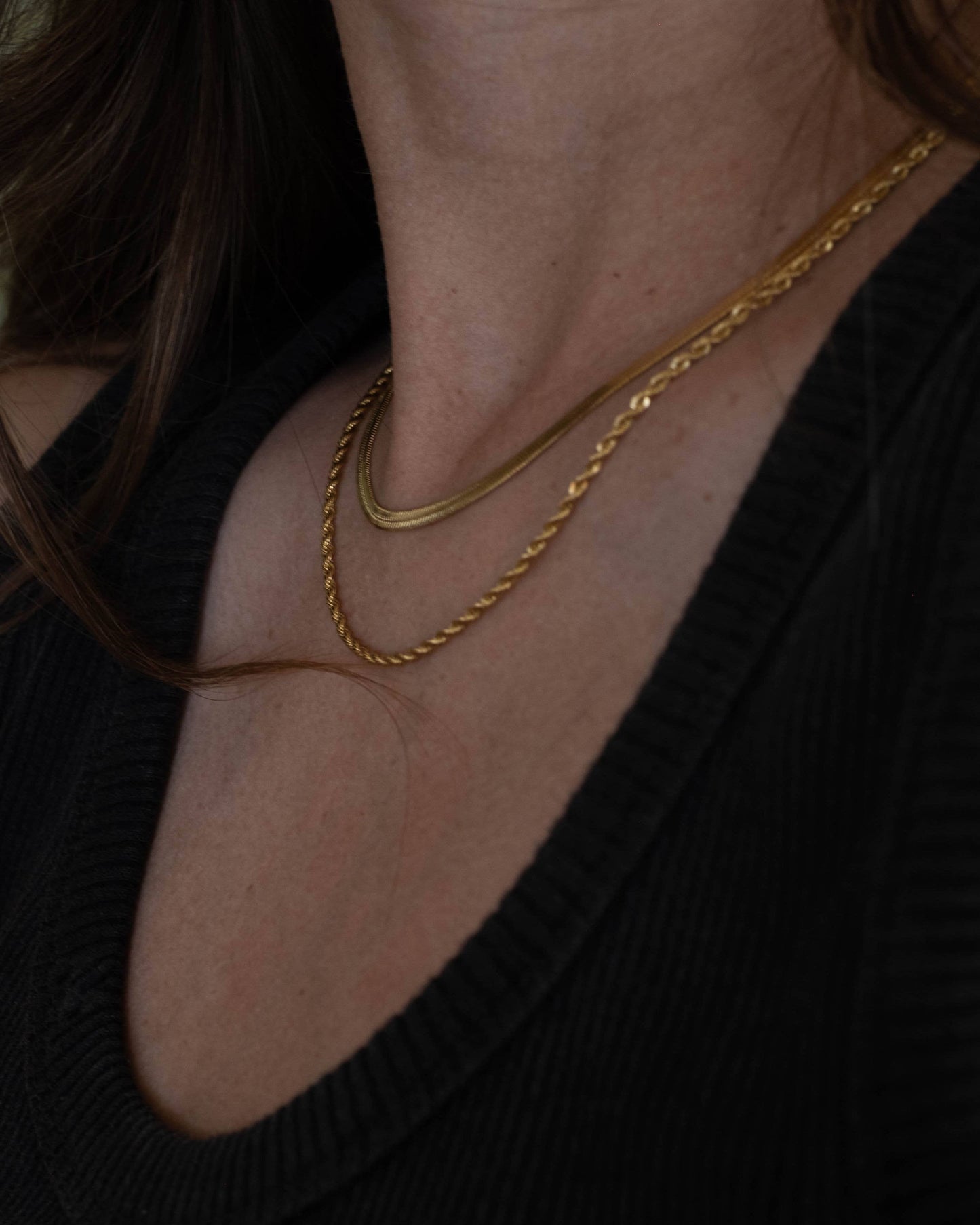 Sandra Dual Rope and Snake Chain Necklace - NecklacesHunter & HareSDRSCFRMisiyo Candle Co