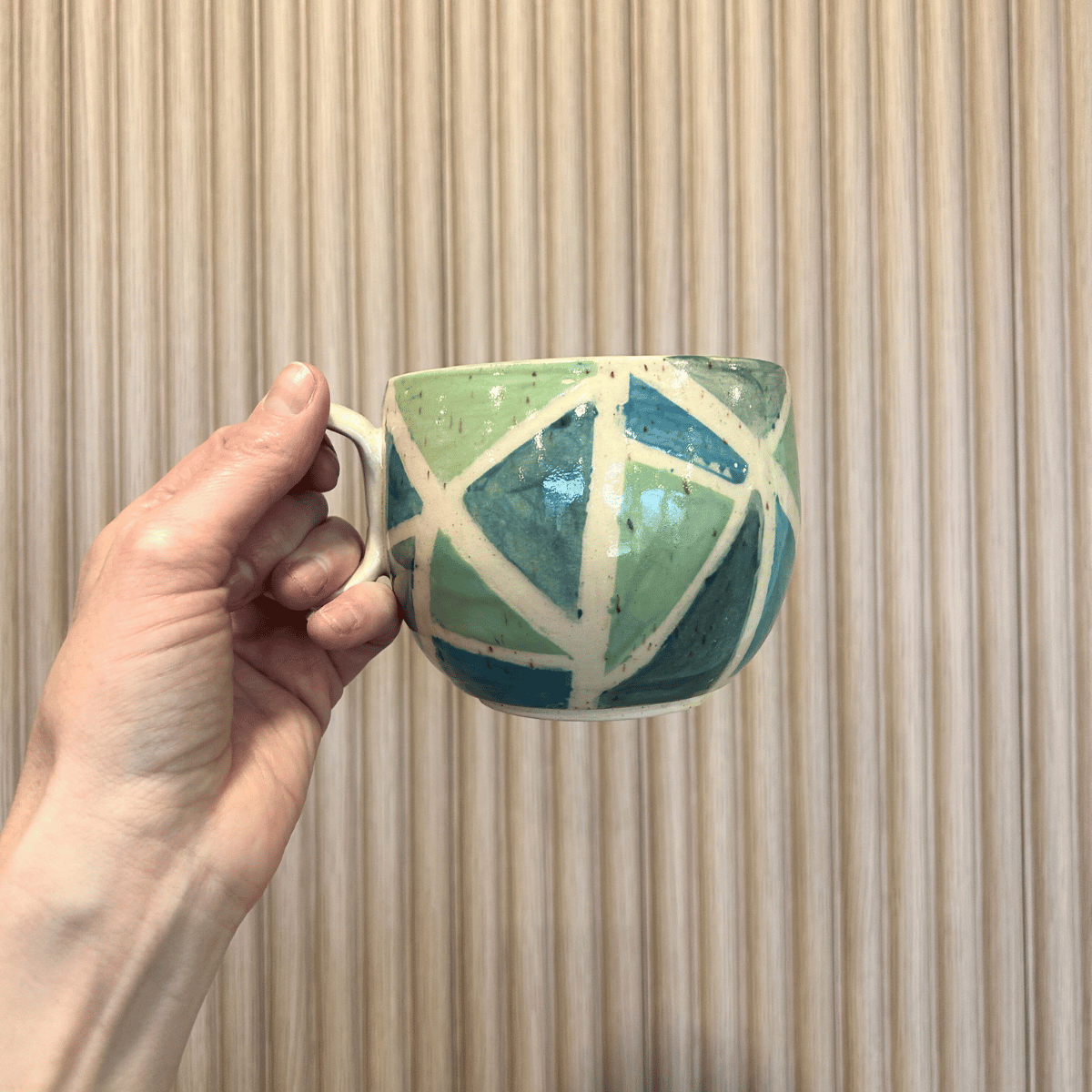 Sea Glass Prism Mug | handcrafted ceramics - PotteryLA PurkisMisiyo Candle Co