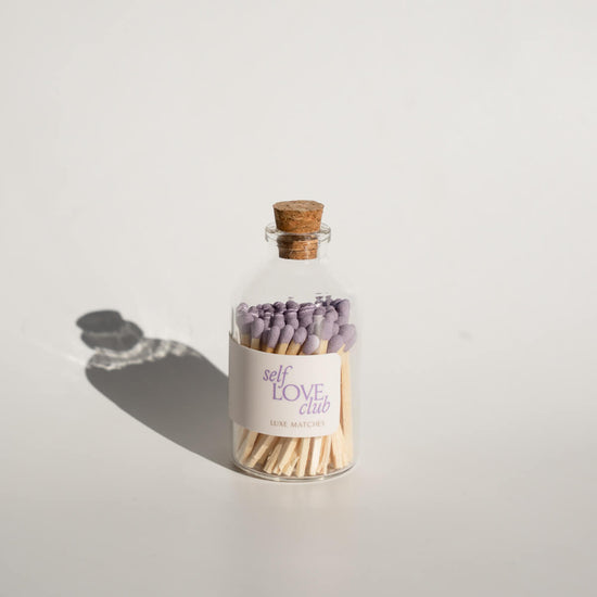 Self Love Club | Luxe Wooden Matches in Apothecary Glass Bottle