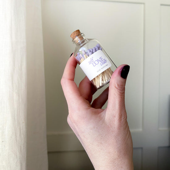 Self Love Club | Luxe Wooden Matches in Apothecary Glass Bottle