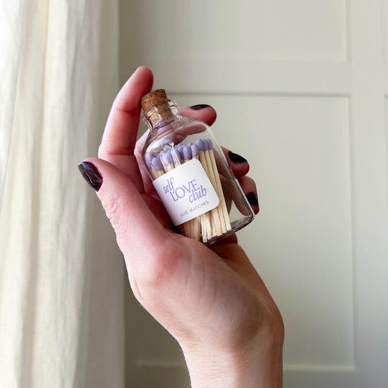 Self Love Club | Luxe Wooden Matches in Apothecary Glass Bottle