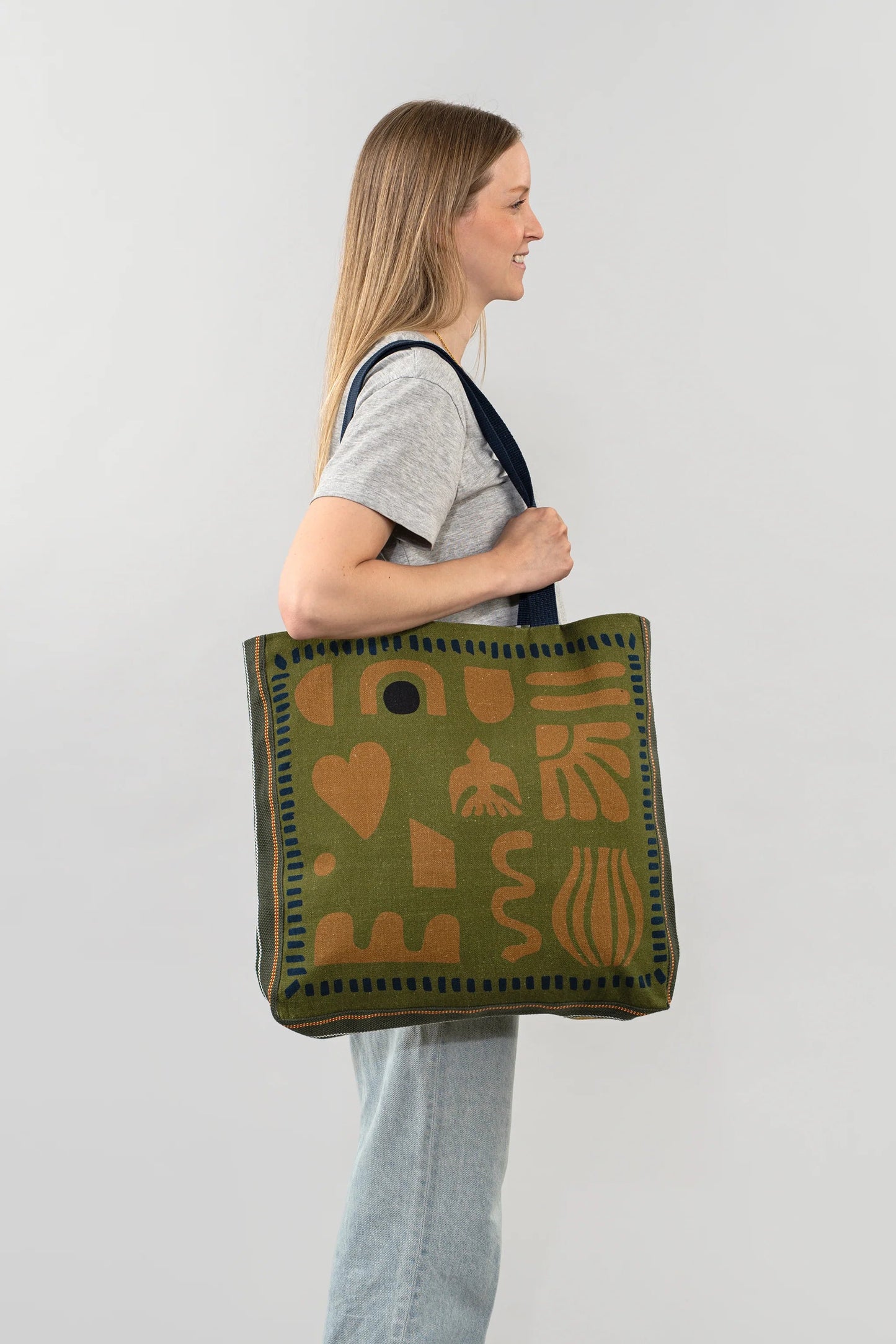 Silhouettes Green Tote Bag - Tote BagIndaba6-8788Misiyo Candle Co